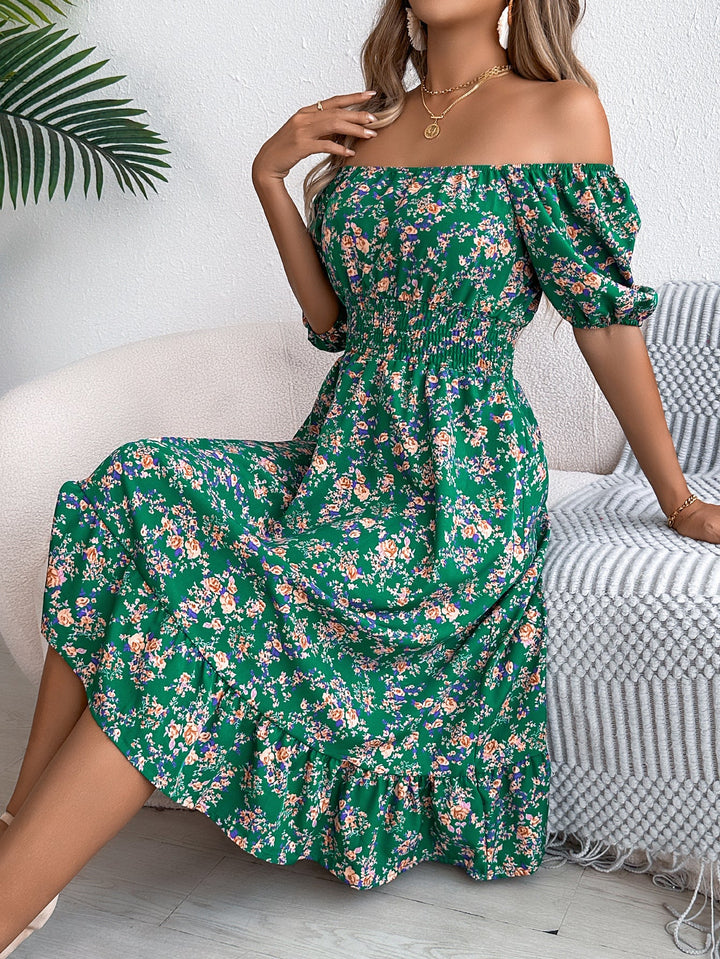 Floral Print Square Collar Dress Summer Fashion Ruffles Dresses Women's Clothing - Image 5