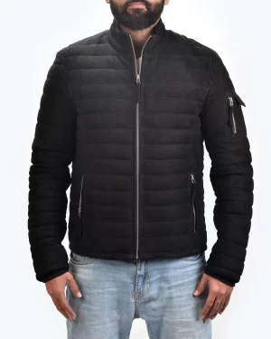 Puffer Leather Jacket