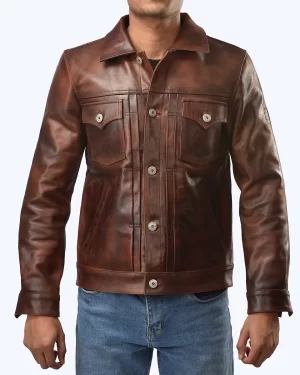 Simon Trucker Leather jacket